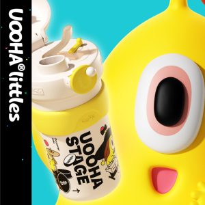 uooha一键双饮咖啡杯便携保温杯水杯女儿童高颜值吸管保冷杯子